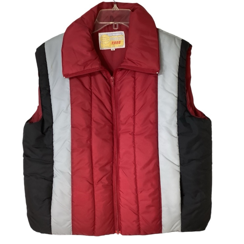 Vintage 90s Red Nylon Puffer Vest - Men's Size Large